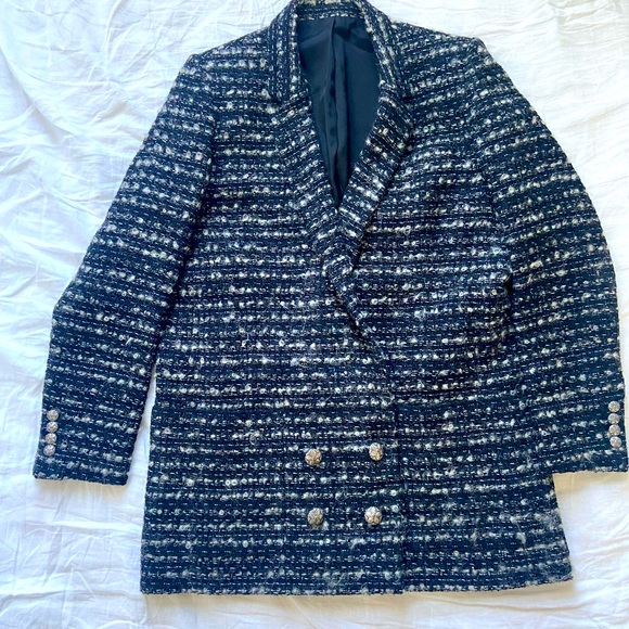 The Kooples Jackets & Coats The Kooples Wool Jacketcoat In Navy And White Poshmark